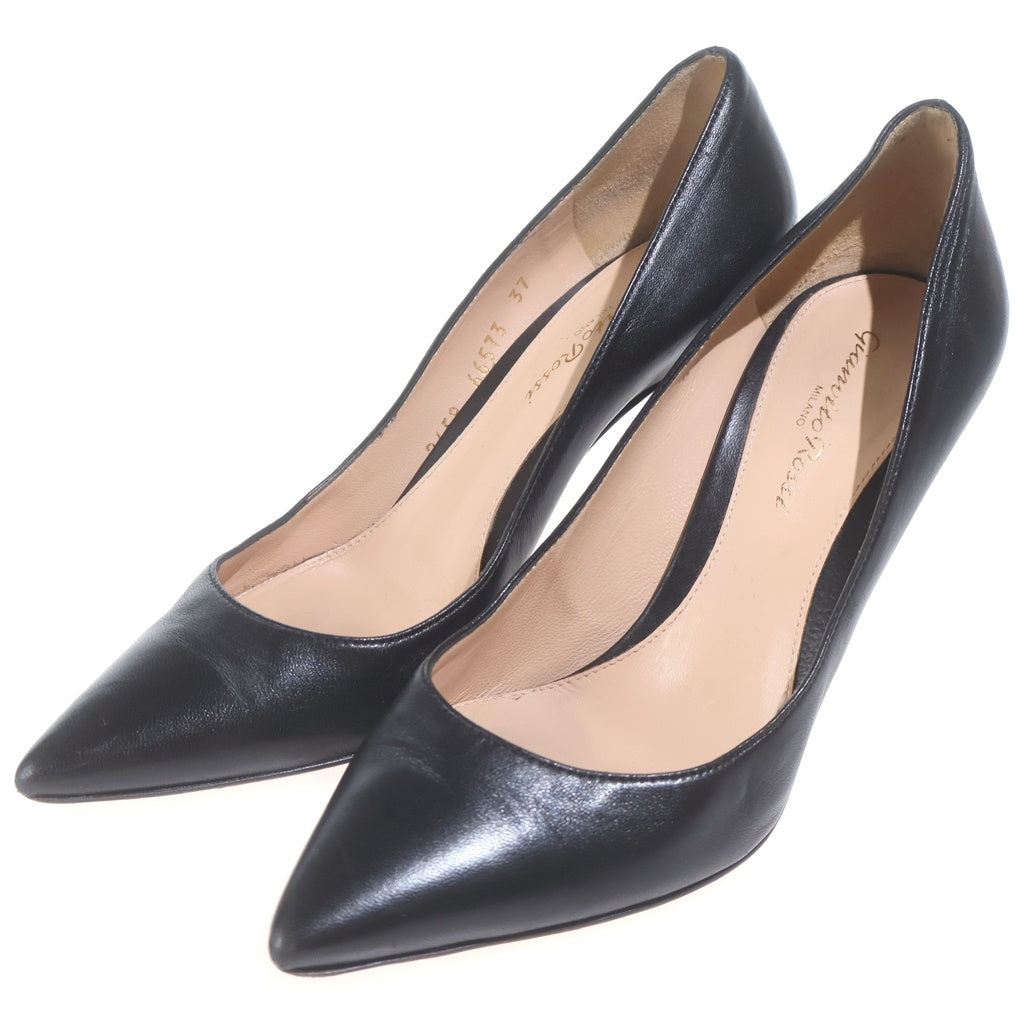 Gianvito Rossi(ジャンヴィト・ロッシ) ポインテッドトゥ ピンヒールパンプス シューズ レザー ブラック レディース