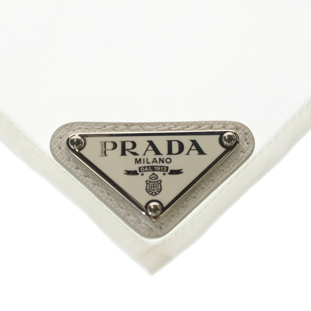 PRADA(プラダ) トライアングルロゴ リナイロン フーラード スカーフ ホワイト レディース