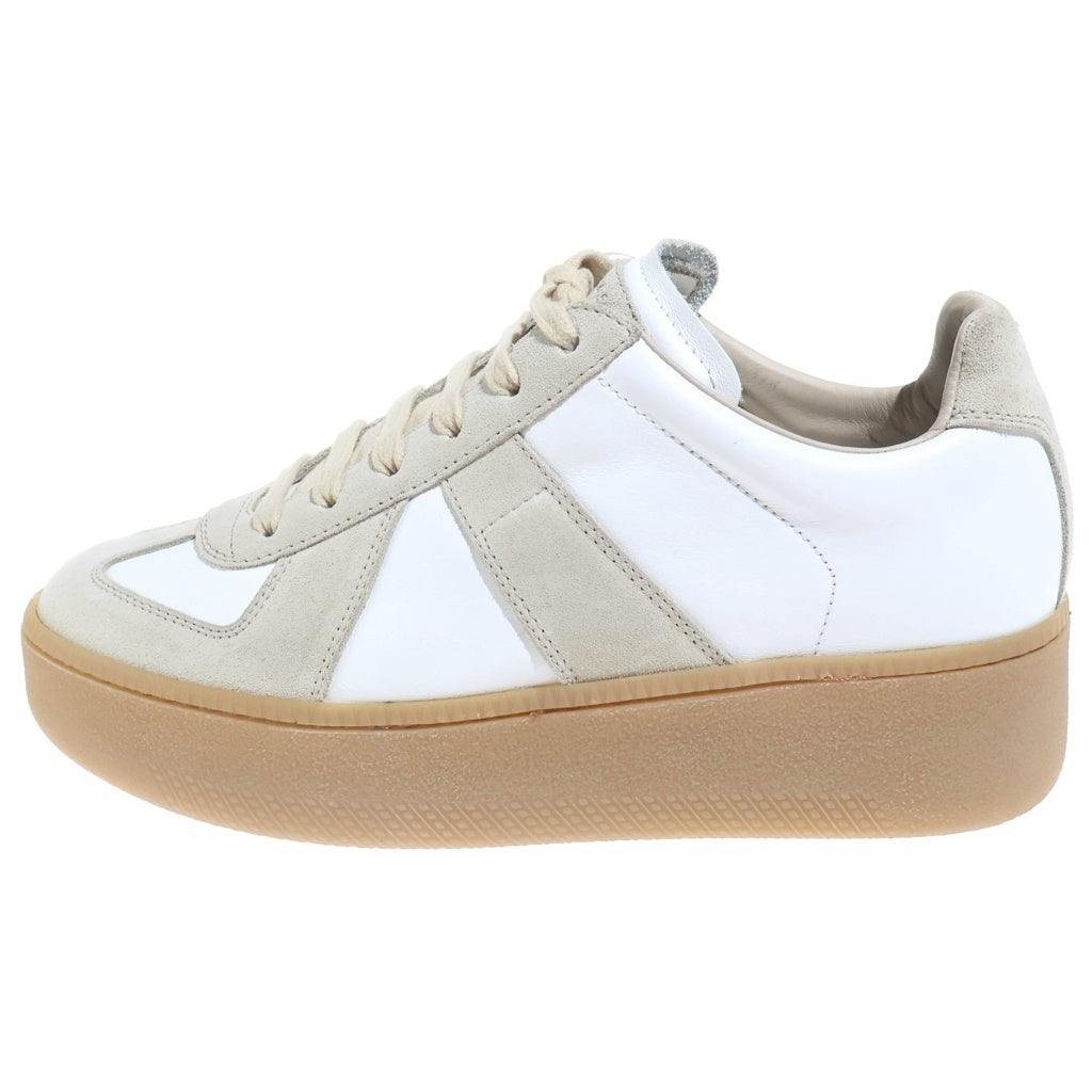 Maison Margiela(メゾンマルジェラ) レプリカスニーカー スエード×レザー ホワイト×ベージュ レディース