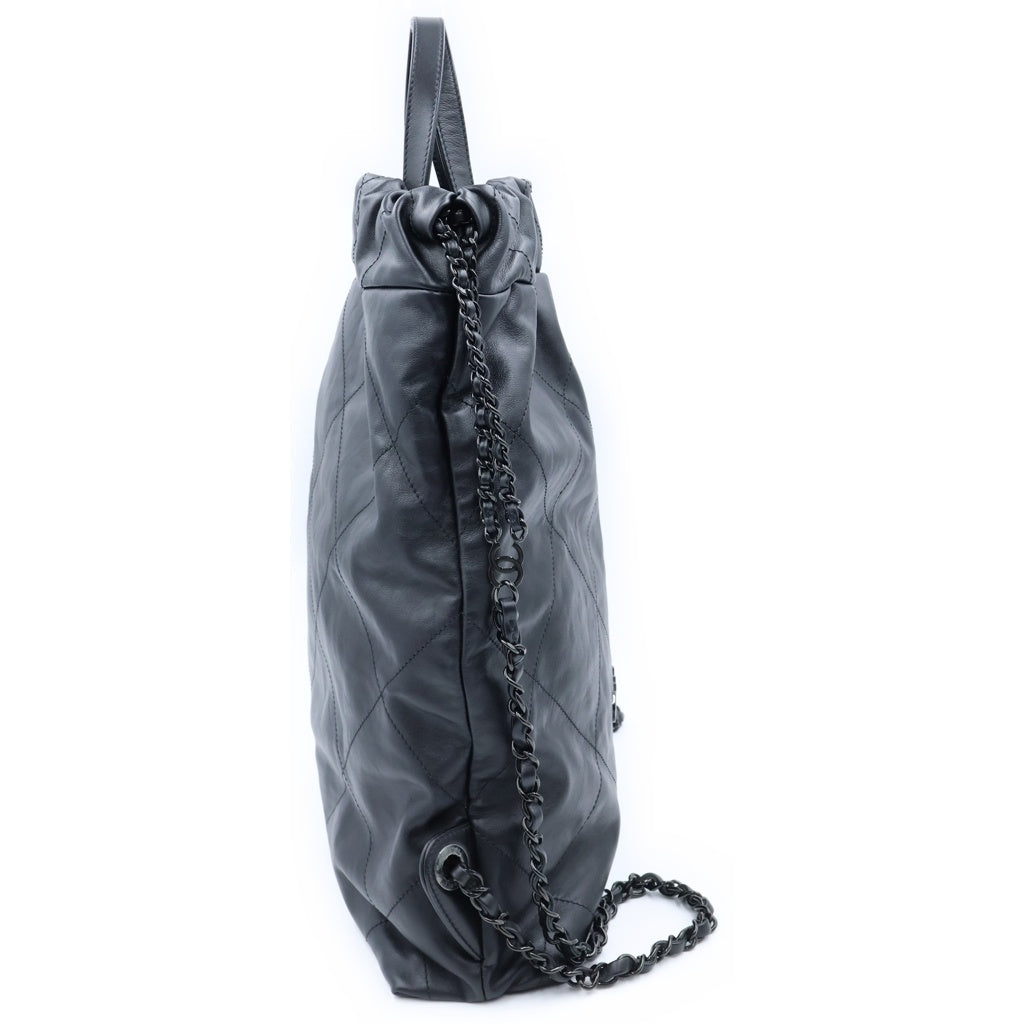 CHANEL(シャネル) シャネル22 バックパック ハンドバック ココマーク ラムスキン ソーブラック レディース