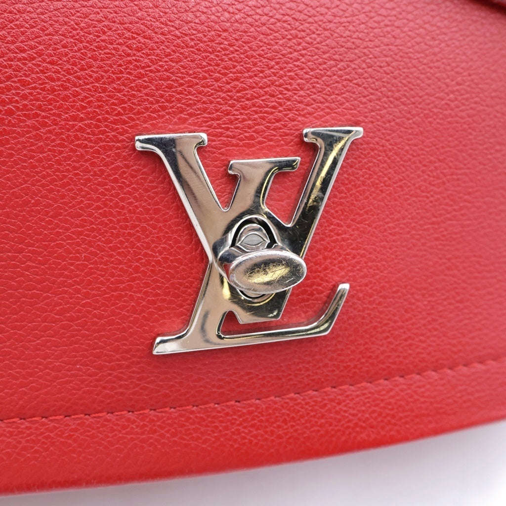 LOUIS VUITTON(ルイヴィトン) ロックミー2BB ルビー チェーンショルダーバッグ ミニバッグ レッド レザー M51202 シルバー金具 レディース