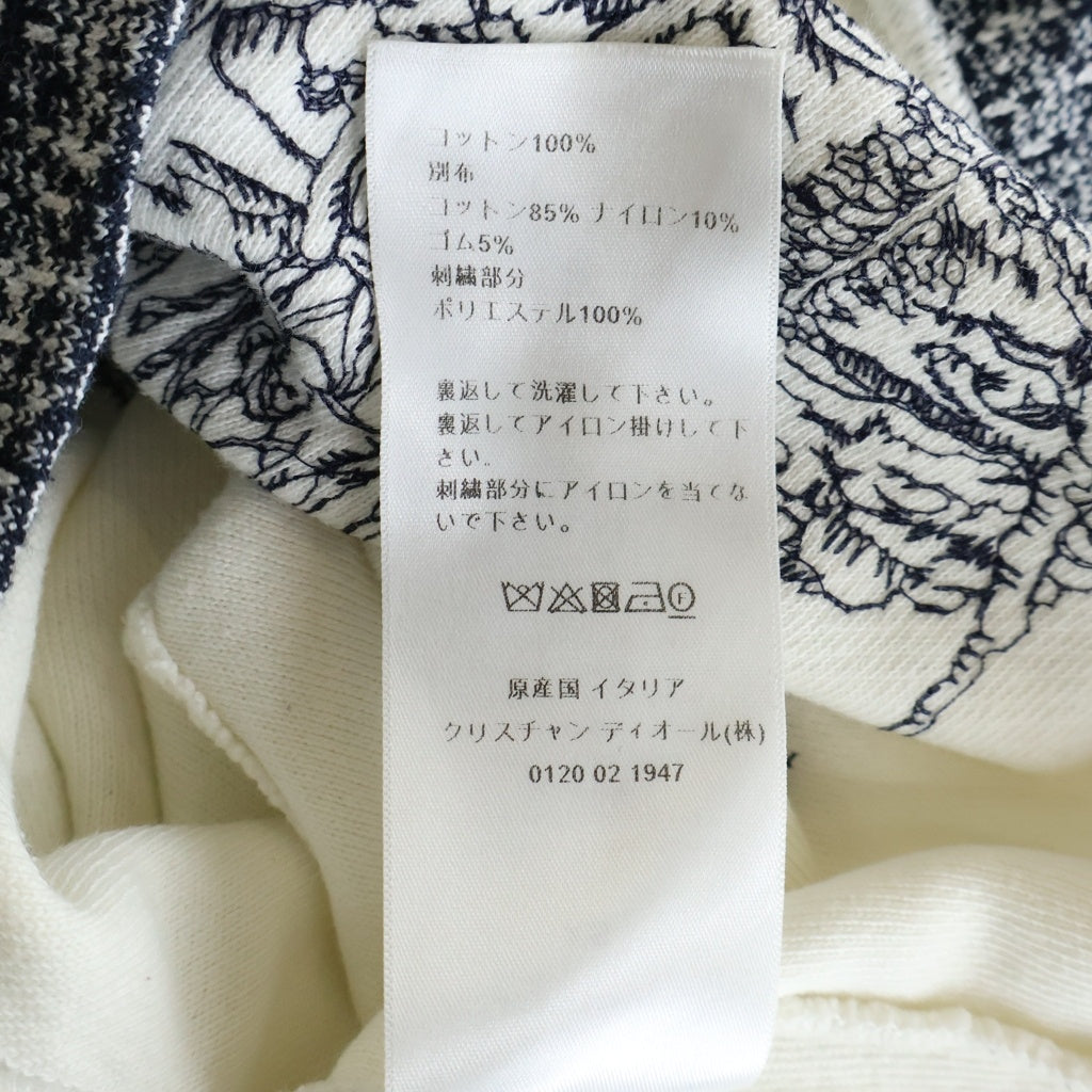 Christian Dior(クリスチャンディオール) ボタニカル刺繍ロゴ スウェットプルオーバーパーカー ホワイト レディース 213S20A4065