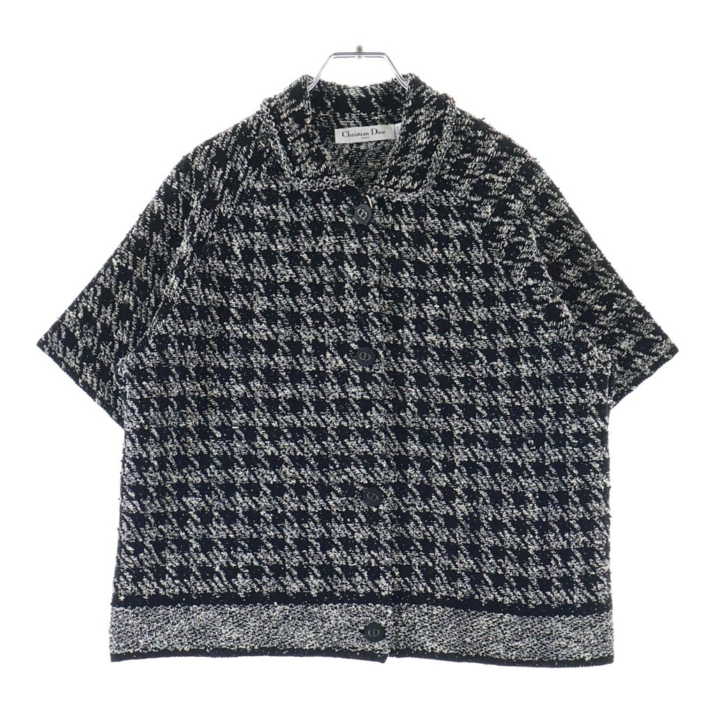 Christian Dior(クリスチャンディオール) マクロカナージュ ツイード ショートスリーブ トップ 半袖シャツ ブラック 424S36AM753 レディース
