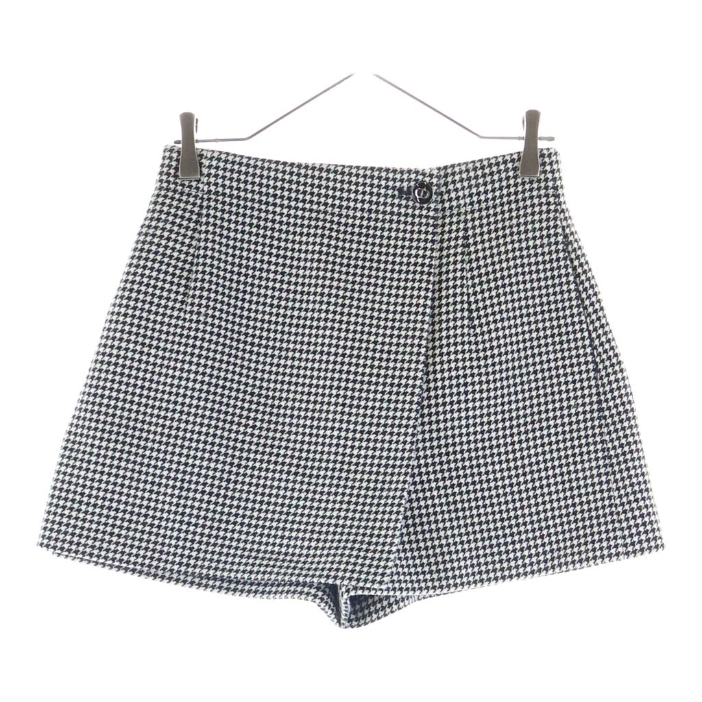 Christian Dior(クリスチャンディオール) ハウンドトゥース 千鳥格子 ウールショートパンツ ホワイト/ブラック レディース 251P45A1317