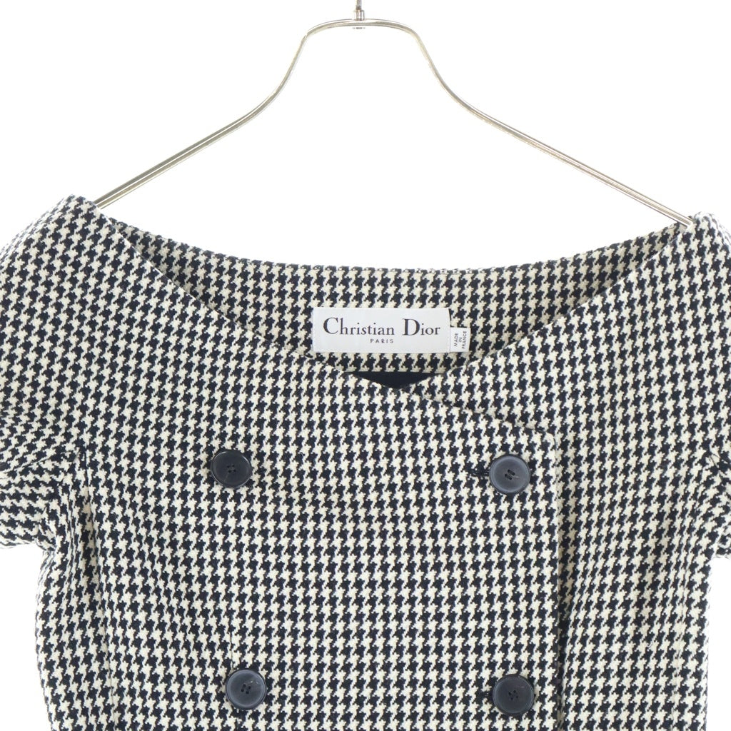 Christian Dior(クリスチャンディオール) 21SS ハウンドトゥース 千鳥格子 ワンピース ホワイト/ブラック レディース 111D10A1140