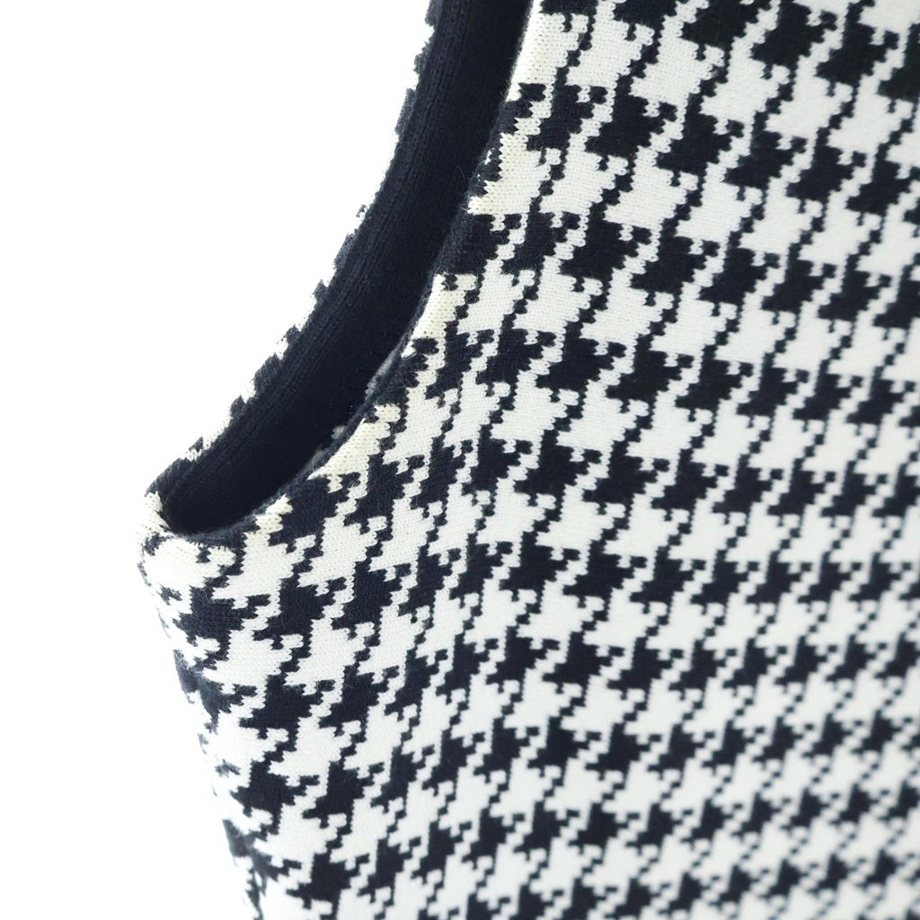 Christian Dior(クリスチャンディオール) 22AW ハウンドトゥース テクニカルニット ノースリーブワンピース ドレス ブラック/ホワイト 214L01AM712 レディース