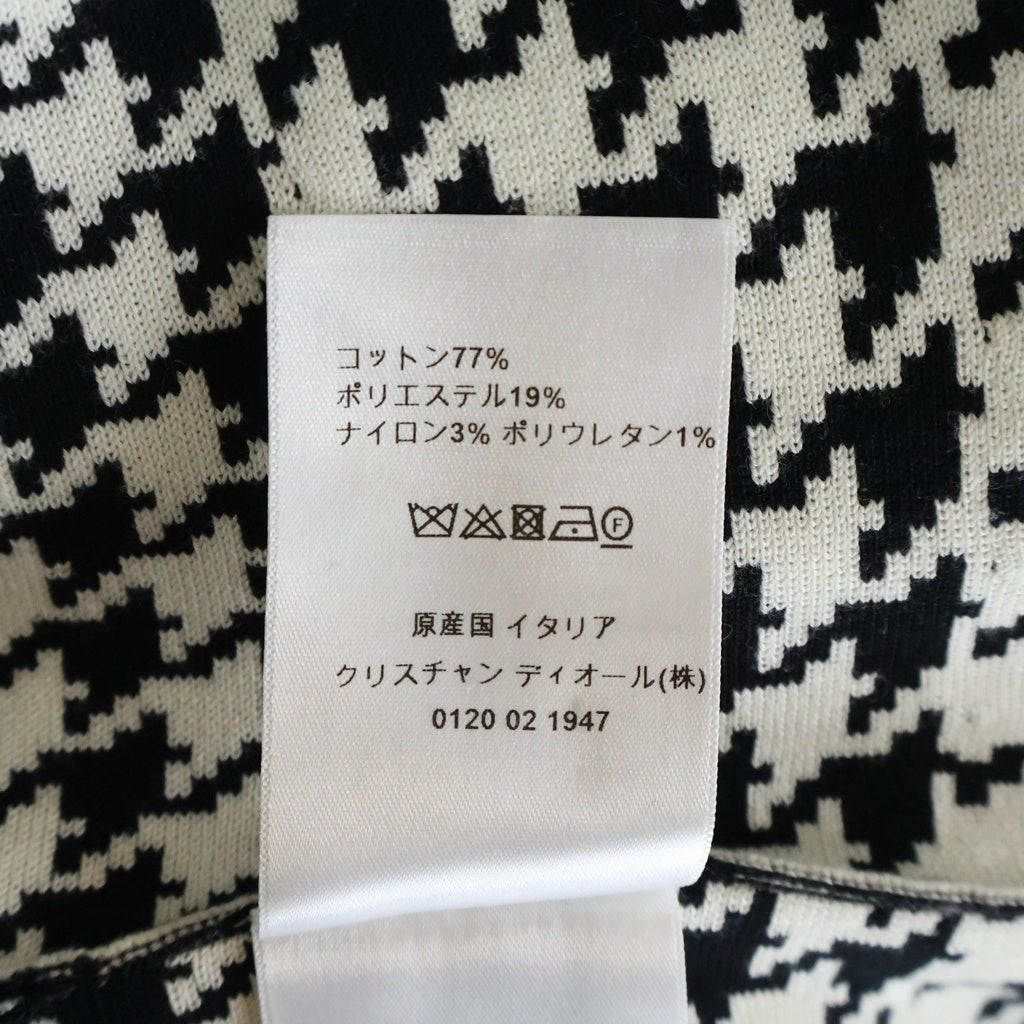 Christian Dior(クリスチャンディオール) 22AW ハウンドトゥース テクニカルニット ノースリーブワンピース ドレス ブラック/ホワイト 214L01AM712 レディース