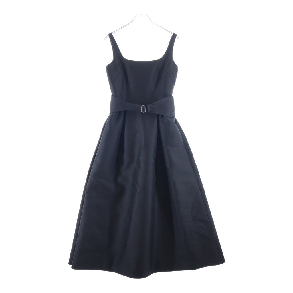Christian Dior(クリスチャンディオール) ウール シルク ベルトテッド ノースリーブワンピース ドレス ブラック 311R42A1212 レディース