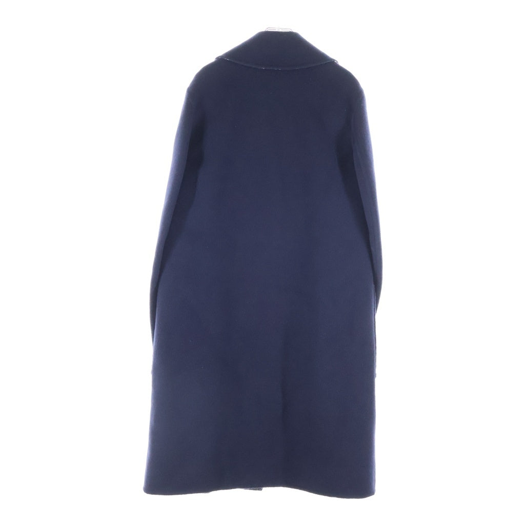 Christian Dior(クリスチャンディオール) バージンウール オブリーク リバーシブル ロングコート ネイビー レディース 110M36A1375
