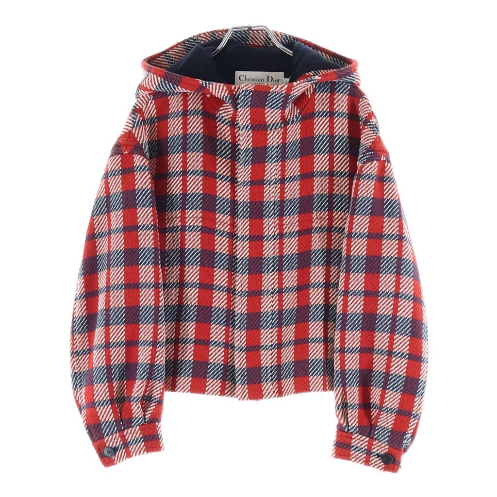 Christian Dior(クリスチャンディオール) 21AW チェック柄 フーデッドブルゾン ジップアップ レディース レッド 151C36A3420