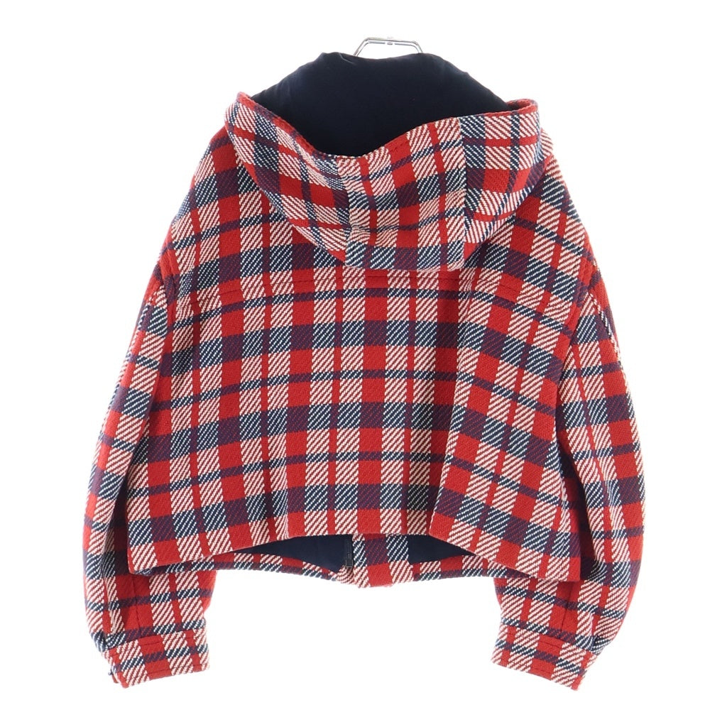 Christian Dior(クリスチャンディオール) 21AW チェック柄 フーデッドブルゾン ジップアップ レディース レッド 151C36A3420