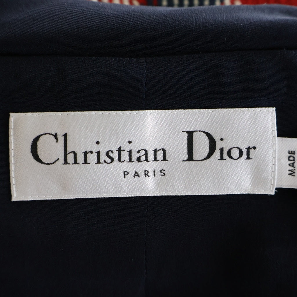 Christian Dior(クリスチャンディオール) 21AW チェック柄 フーデッドブルゾン ジップアップ レディース レッド 151C36A3420