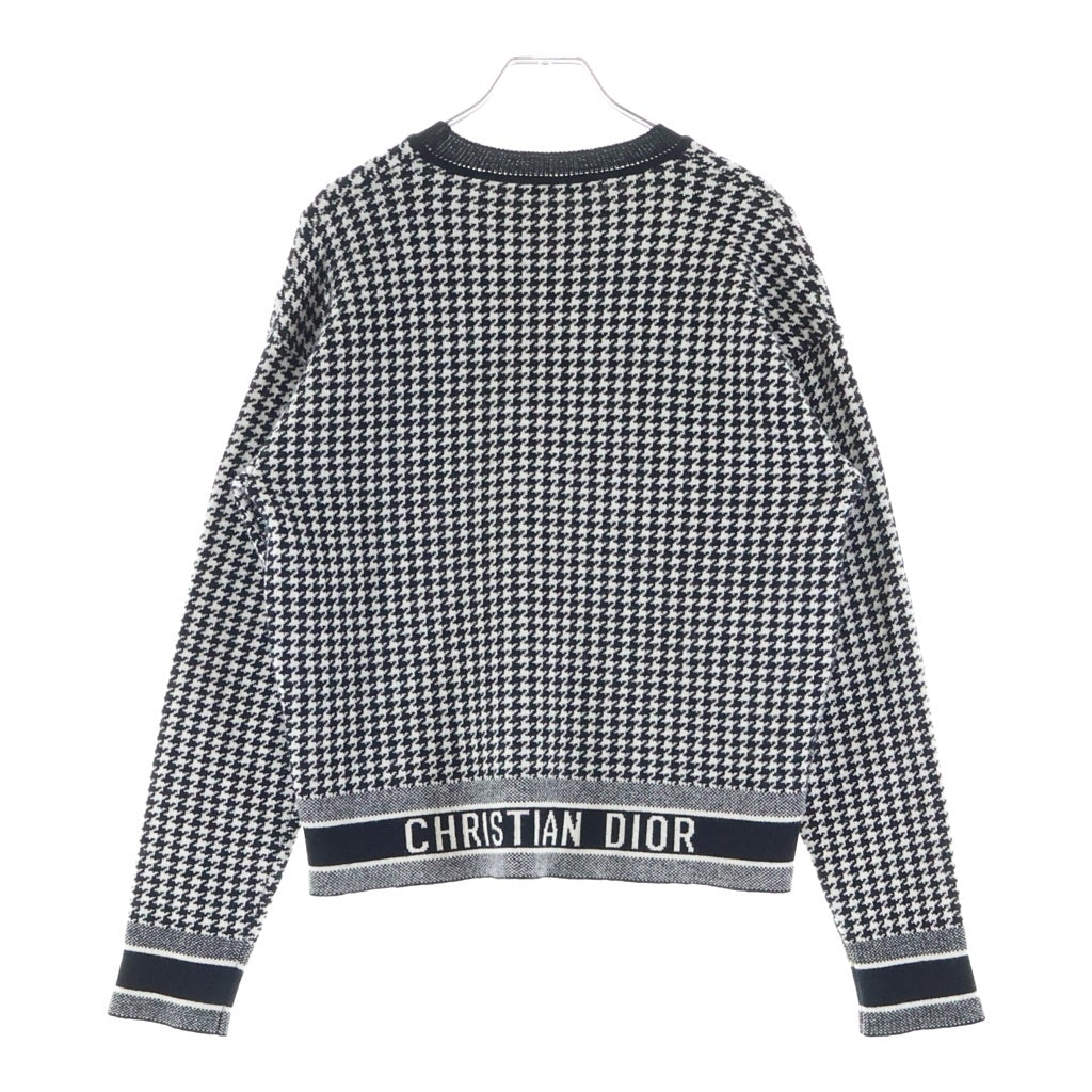 Christian Dior(クリスチャンディオール) 20AW ハウンドトゥース カシミヤニットセーター 千鳥格子柄 ホワイト/ブラック レディース 014S55AM035