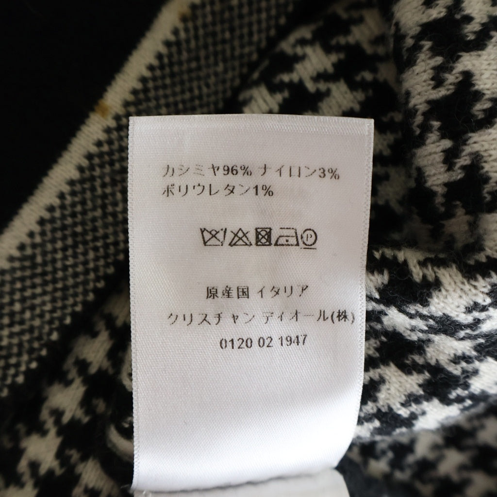 Christian Dior(クリスチャンディオール) 20AW ハウンドトゥース カシミヤニットセーター 千鳥格子柄 ホワイト/ブラック レディース 014S55AM035
