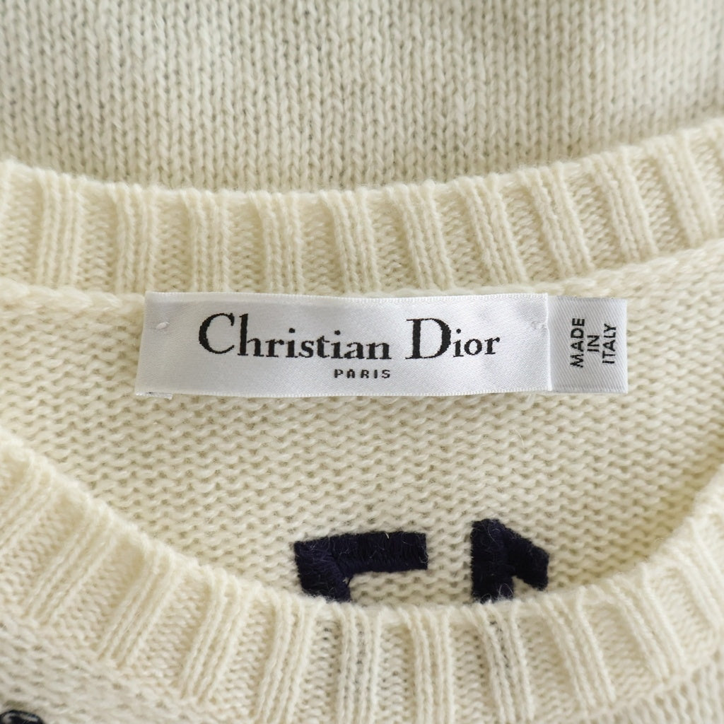 Christian Dior(クリスチャンディオール) LETOILE レトワール エンブロイダリー カシミヤ/シルクニット セーター ホワイト レディース 014S52WJ029