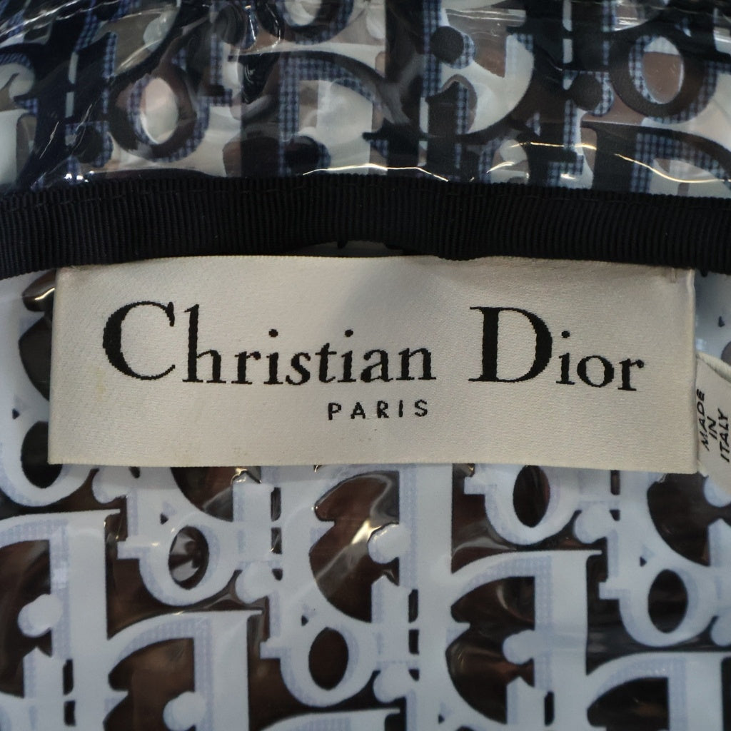 Christian Dior(クリスチャンディオール) オブリーク 総柄 PVC ビニール レインコート クリア/ネイビー 147M39A2116 レディース