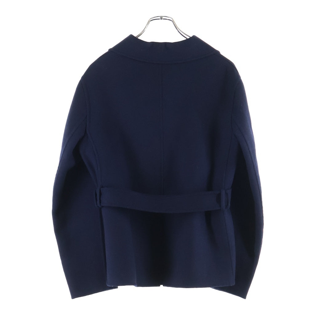 Christian Dior(クリスチャンディオール) スターボタン ラビット混 メルトンウール ダブルブレスト Pコート ジャケット ネイビー レディース 320M26A1116