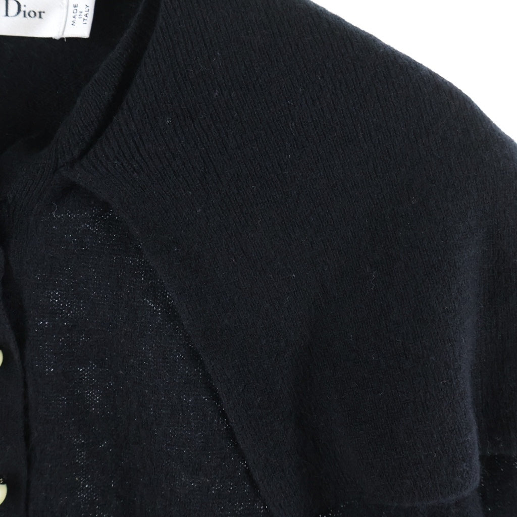 Christian Dior(クリスチャンディオール) CDロゴ パールボタン ニットトップス カシミヤ ブラック 354S48AM053 レディース