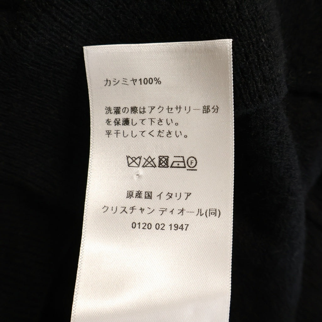 Christian Dior(クリスチャンディオール) CDロゴ パールボタン ニットトップス カシミヤ ブラック 354S48AM053 レディース