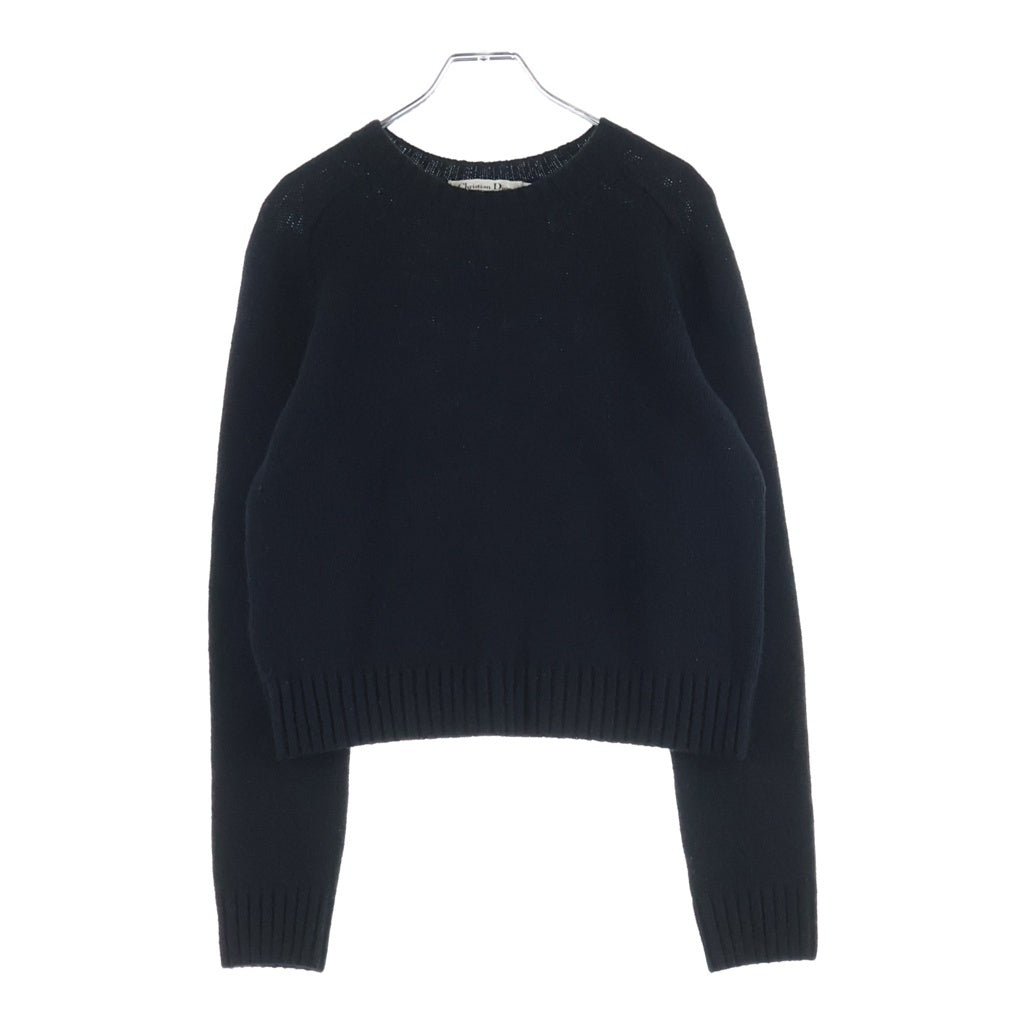 Christian Dior(クリスチャンディオール) ロゴジャガード カシミヤ クルーネック プルオーバー 長袖ニット セーター ブラック レディース 144S76AM002