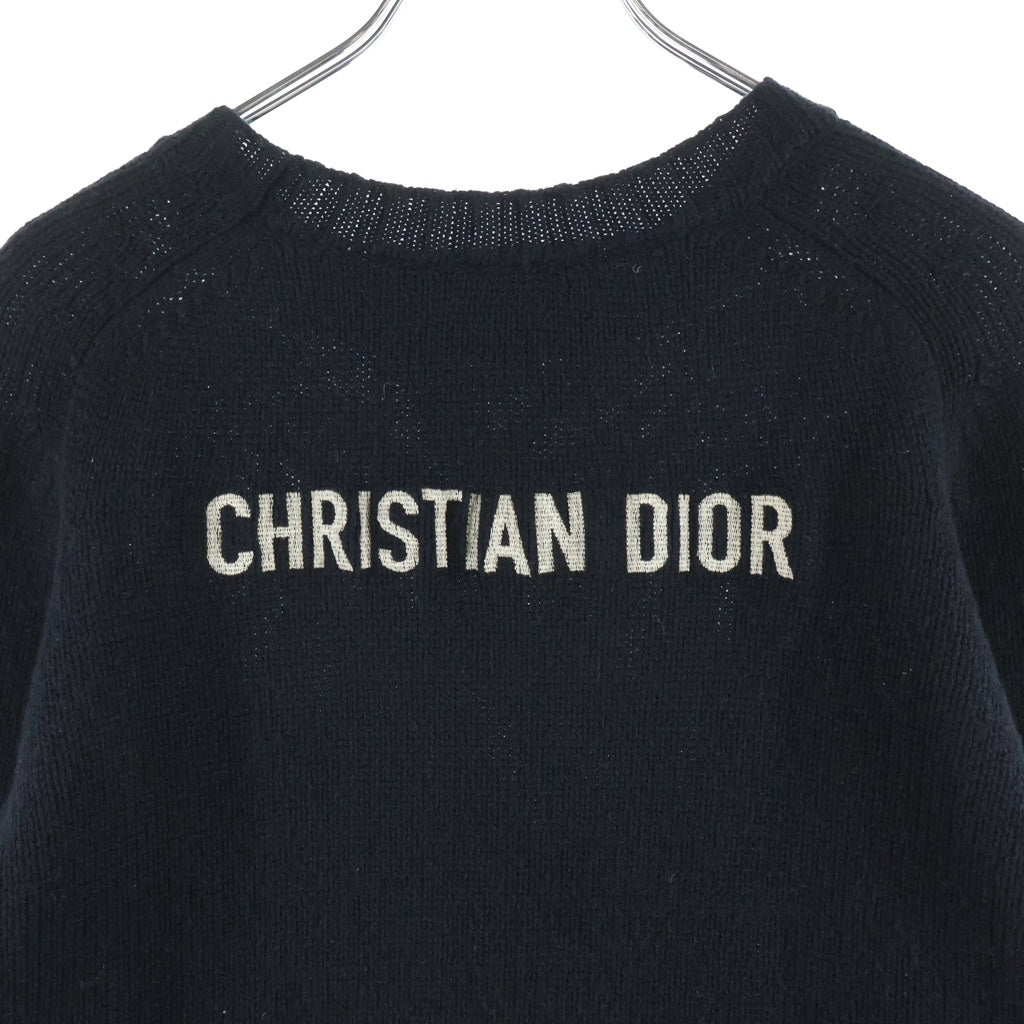 Christian Dior(クリスチャンディオール) ロゴジャガード カシミヤ クルーネック プルオーバー 長袖ニット セーター ブラック レディース 144S76AM002