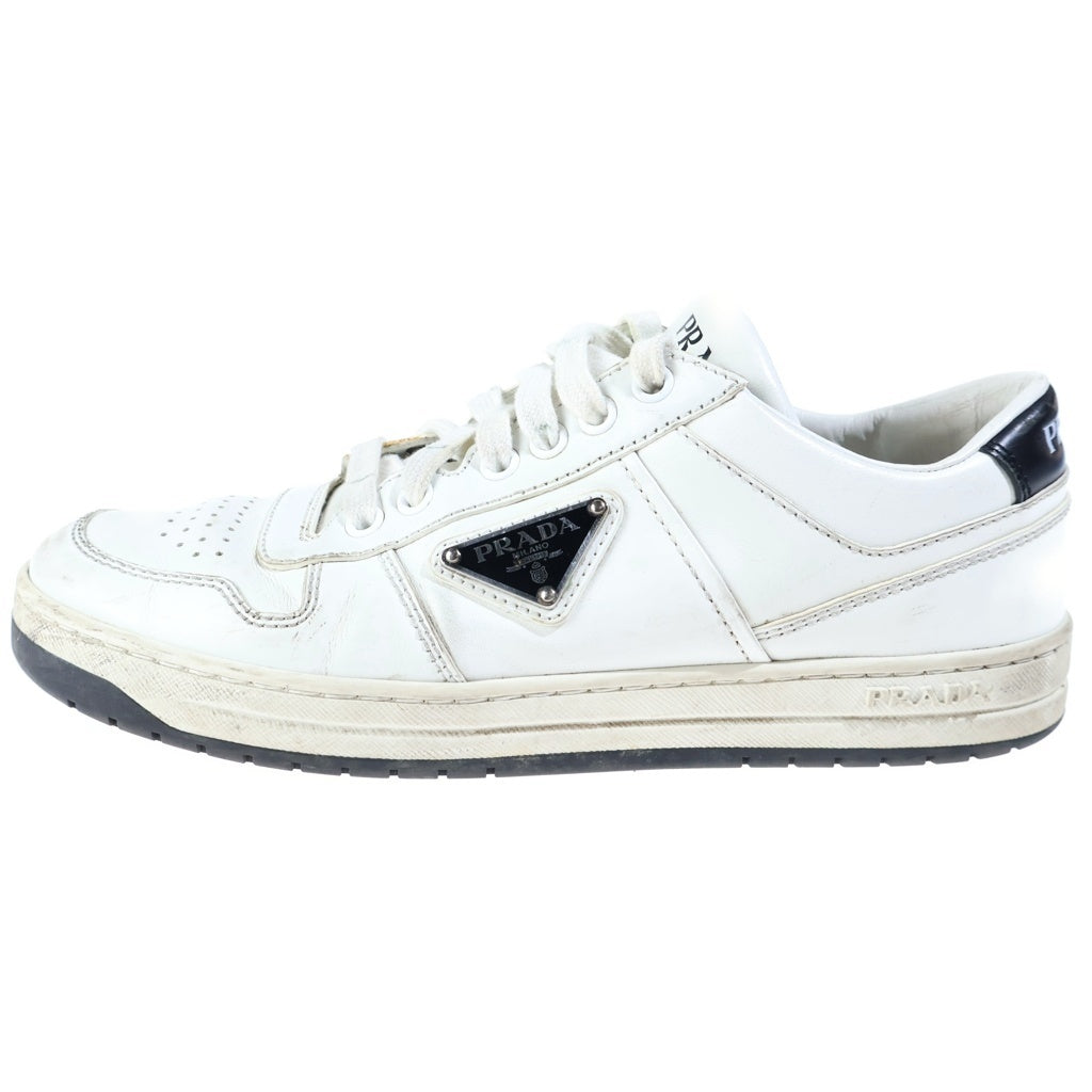 PRADA(プラダ) ダウンタウンホールドレザースニーカー トライアングルロゴ ローカットシューズ ホワイト 1E792M レディース