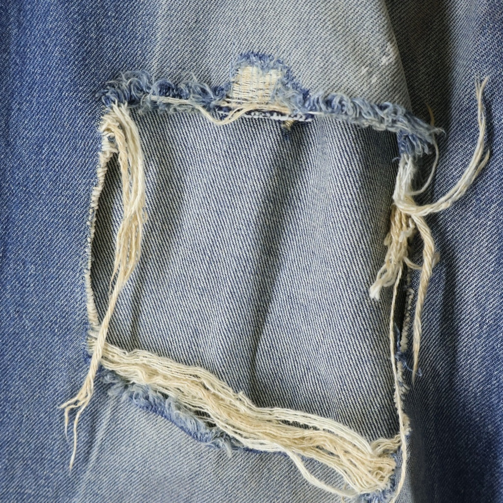 VETEMENTS(ヴェトモン) 24AW TRASHED BIG SHAPE JEANS デストロイ加工 ビッグシェイプ デニムパンツ インディゴ UA65PA885D