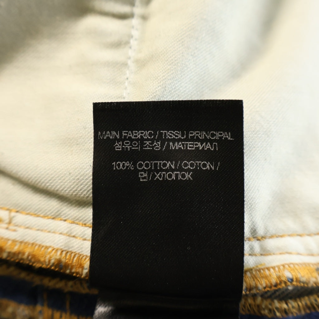 VETEMENTS(ヴェトモン) 24AW TRASHED BIG SHAPE JEANS デストロイ加工 ビッグシェイプ デニムパンツ インディゴ UA65PA885D