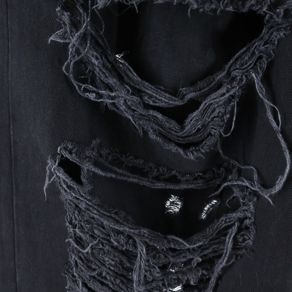 VETEMENTS(ヴェトモン) 23AW Destroyed Baggy Jeans デトロイバギージーンズ ワイドデニムパンツ ブラック UE54PA240B