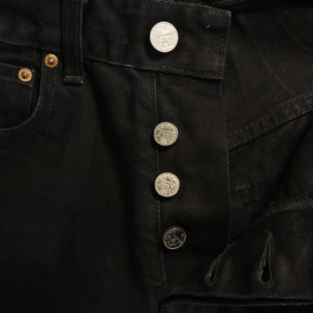 VETEMENTS(ヴェトモン) 23AW Destroyed Baggy Jeans デトロイバギージーンズ ワイドデニムパンツ ブラック UE54PA240B
