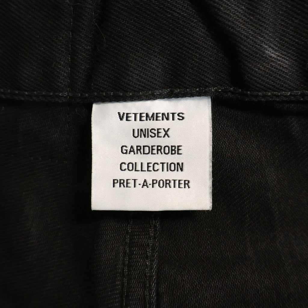 VETEMENTS(ヴェトモン) 23AW Destroyed Baggy Jeans デトロイバギージーンズ ワイドデニムパンツ ブラック UE54PA240B
