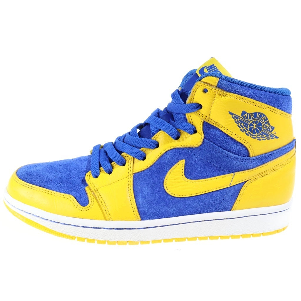 NIKE(ナイキ) AIR JORDAN 1 RETRO HIGH OG LANEY エアジョーダン1 レイニー ハイカットスニーカー ブルー/イエロー US9/27cm 555088-707
