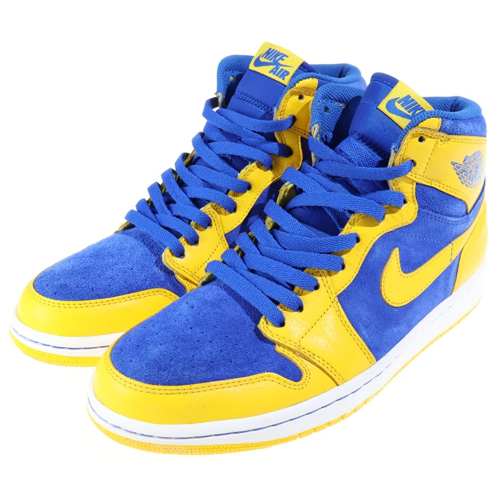 NIKE(ナイキ) AIR JORDAN 1 RETRO HIGH OG LANEY エアジョーダン1 レイニー ハイカットスニーカー ブルー/イエロー US9/27cm 555088-707