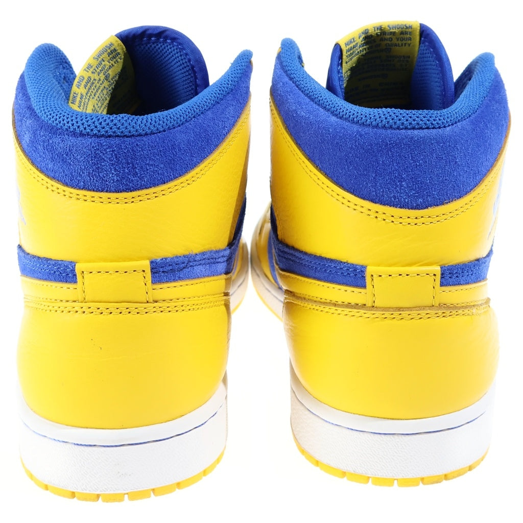 NIKE(ナイキ) AIR JORDAN 1 RETRO HIGH OG LANEY エアジョーダン1 レイニー ハイカットスニーカー ブルー/イエロー US9/27cm 555088-707
