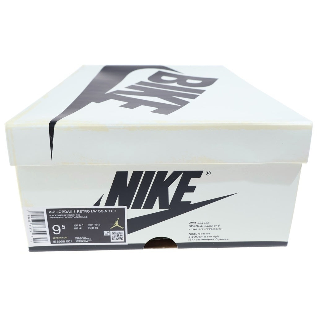 NIKE(ナイキ) ×NIGEL SYLVESTER AIR JORDAN 1 RETRO LW OG IB8958-001 ナイジェルシルベスター エアジョーダン1 ローカットスニーカー ブラック/セイル US9.5/27.5cm