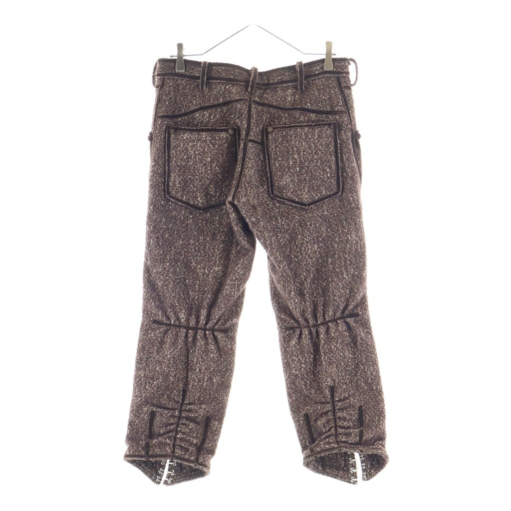 NUMBER (N)INE(ナンバーナイン) 09AW A CLOSED FEELING期 装飾 ウール 七分丈パンツ ブラウン F09-NP001B