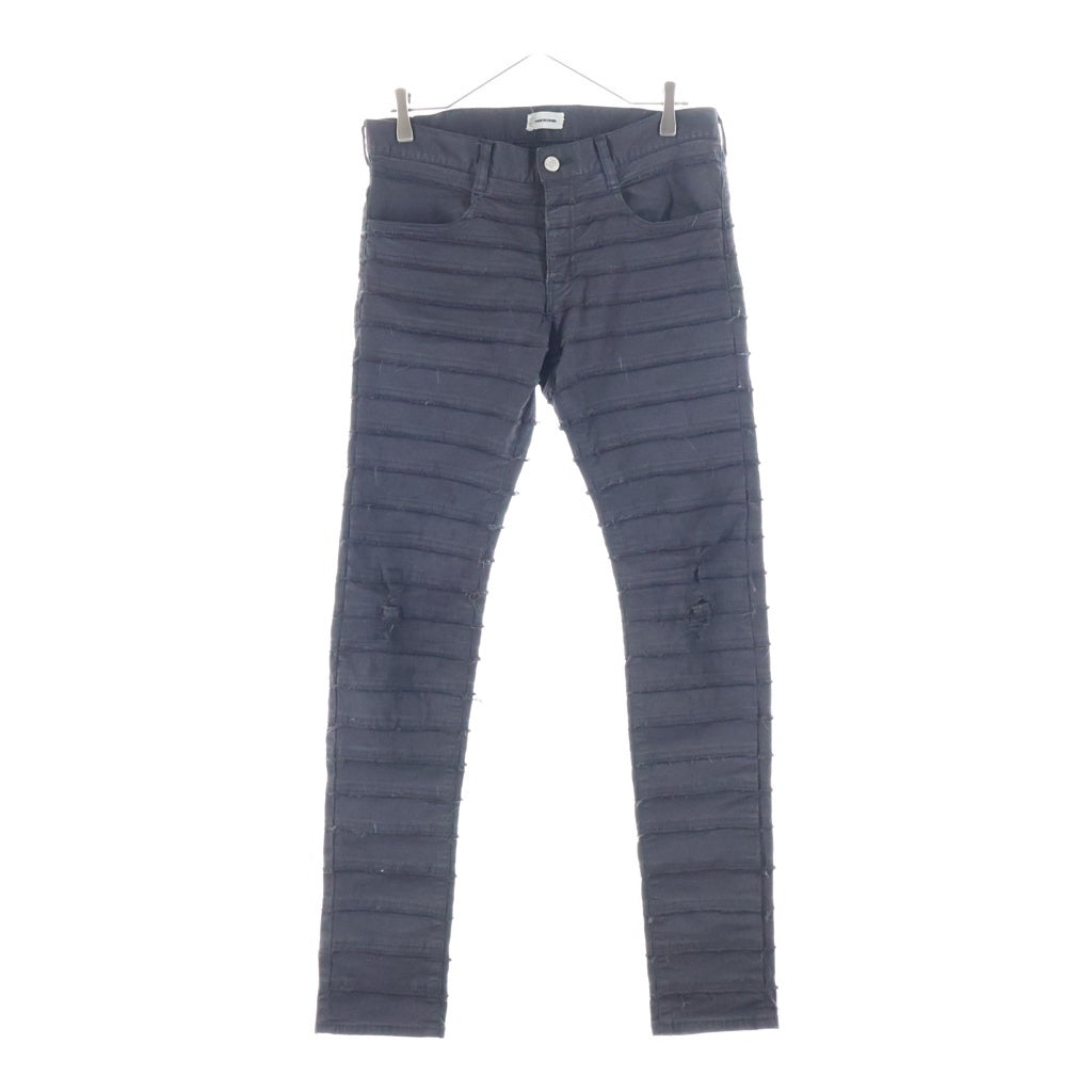 UNDERCOVERISM(アンダーカバイズム) 13AW ナトミッククチュール期 ハギパンツ クラッシュ加工スリムパンツ ブラック L4504-2