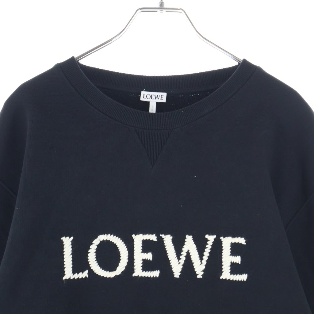 LOEWE(ロエベ) 刺繍ロゴ レギュラーフィット スウェットクルーネックシャツ トレーナー ブラック H526Y24J26
