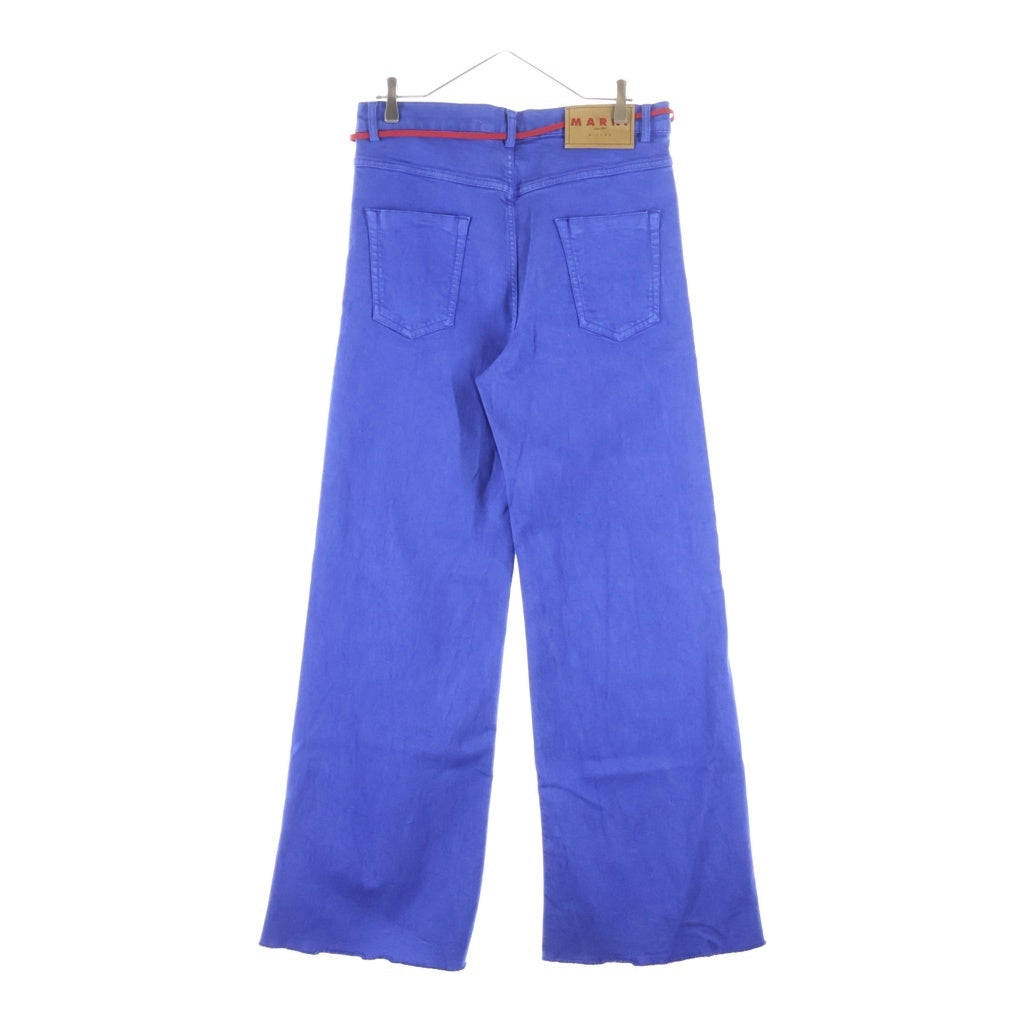 MARNI(マルニ) 23AW GARMENT DYED FLOCK DENIM 裾カットオフ ガーメントダイデニムパンツ ブルー PUJU0019A0