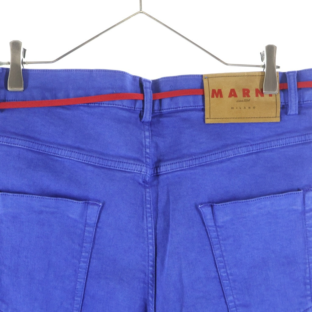 MARNI(マルニ) 23AW GARMENT DYED FLOCK DENIM 裾カットオフ ガーメントダイデニムパンツ ブルー PUJU0019A0