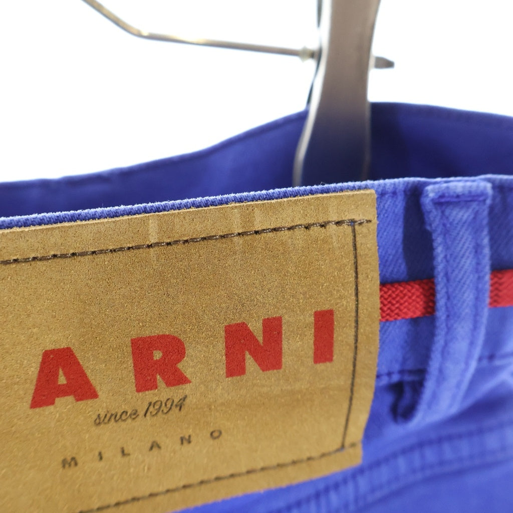MARNI(マルニ) 23AW GARMENT DYED FLOCK DENIM 裾カットオフ ガーメントダイデニムパンツ ブルー PUJU0019A0