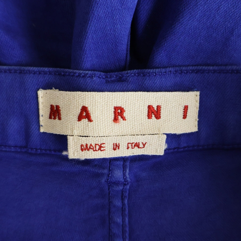 MARNI(マルニ) 23AW GARMENT DYED FLOCK DENIM 裾カットオフ ガーメントダイデニムパンツ ブルー PUJU0019A0
