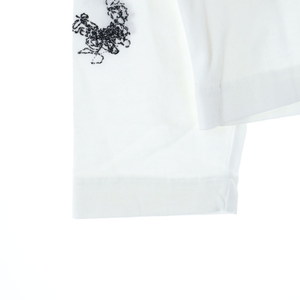 OFF-WHITE(オフホワイト) 23AW フロント/袖刺繍ロゴ 長袖Tシャツ カットソー ホワイト OMAB086F23JER002