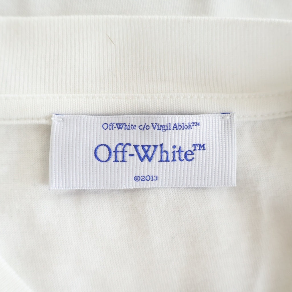 OFF-WHITE(オフホワイト) 23AW フロント/袖刺繍ロゴ 長袖Tシャツ カットソー ホワイト OMAB086F23JER002