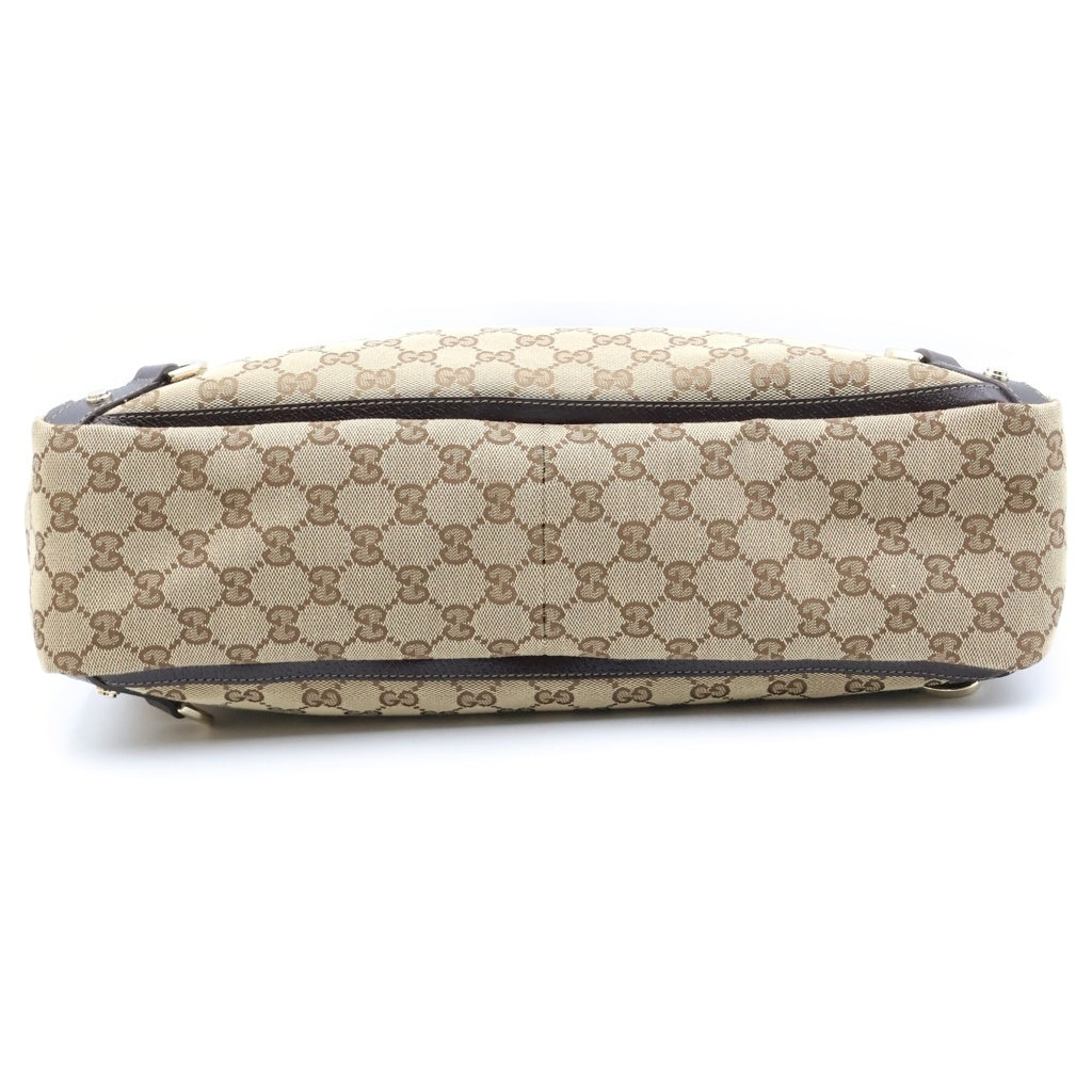 GUCCI(グッチ) アビーライン GGキャンバス トートバッグ ハンドバッグ ベージュ レザー×キャンバス 141472 ゴールド金具 レディース