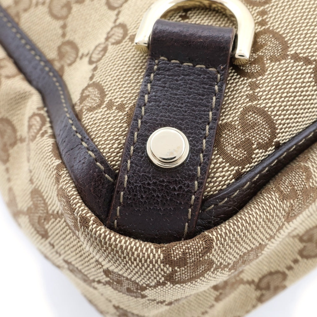 GUCCI(グッチ) アビーライン GGキャンバス トートバッグ ハンドバッグ ベージュ レザー×キャンバス 141472 ゴールド金具 レディース