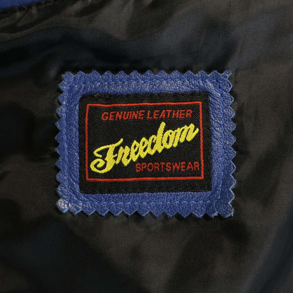 FREEDOM(フリーダム) ラムレザー ダブルライダースジャケット ブルー