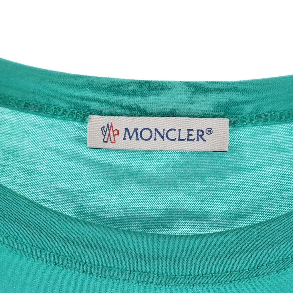 MONCLER(モンクレール) MAGLIA T-SHIRT ラバーロゴ 半袖Tシャツ カットソー グリーン G10918C7D910