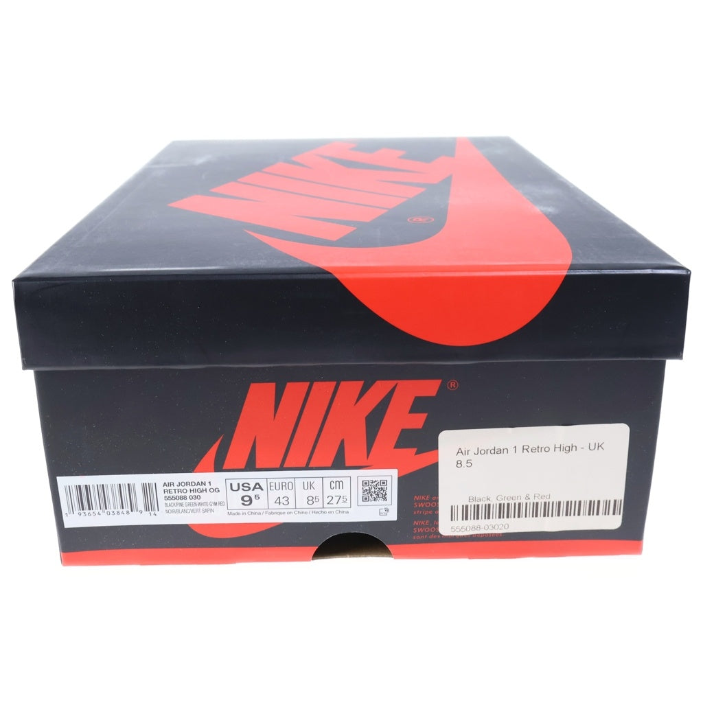 NIKE(ナイキ) AIR JORDAN 1 RETRO HIGH OG BLACK PINE GREEN (2020) エアジョーダン1 ハイカットスニーカー ブラック/グリーン US9.5/27.5cm 555088-030