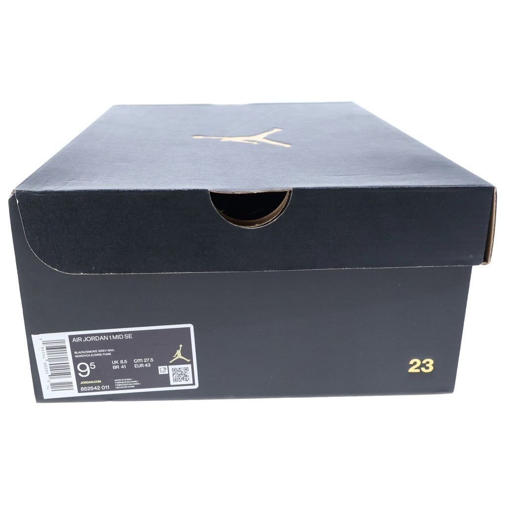 NIKE(ナイキ) AIR JORDAN 1 MID SE エアジョーダン1 ミッドカットスニーカー ホワイト/ブラック/グレー US9.5/27.5cm 852542-011